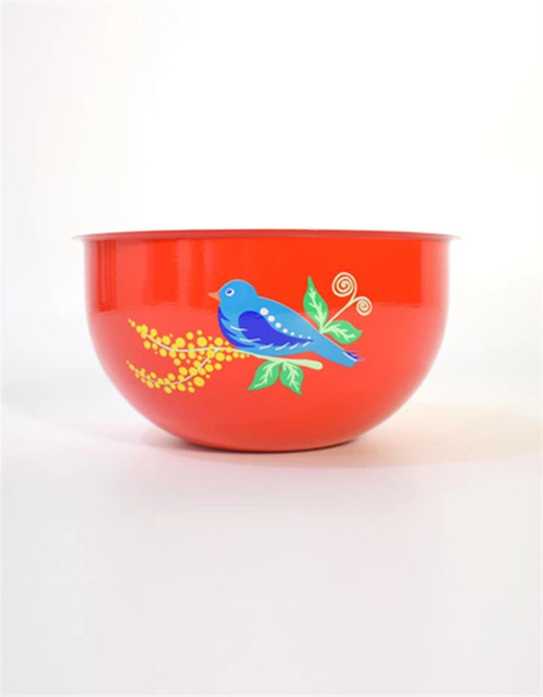 Kase Kırmızı Kuşlu (24 cm)