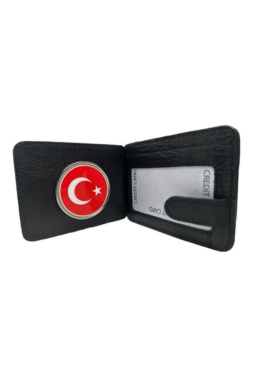 Ayyıldız Bayrak Türkiye Kredi Kartlık Hakiki Deri