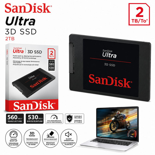 Ultra 3D SSD 2TB SATA 2.5" Dahili SSD Disk 560 MB/s Okuma 530 MB/s Yazma Yüksek Hızlı SDSSDH3-2T00-G25
