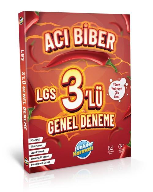 Ünlüler 8. Sınıf LGS Acı Biber Genel 3 Deneme Ünlüler Yayınları