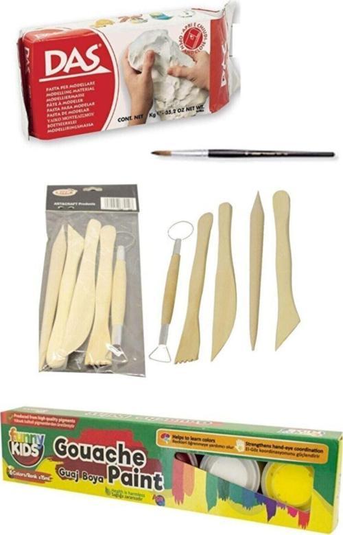 Seramik Kil & 6'lı Guaj Boya Başlangıç Seti H.s