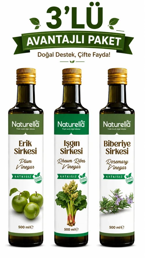 NATURELLA IŞGIN, BİBERİYE & ERİK SİRKE SETİ 3 x 500 ml