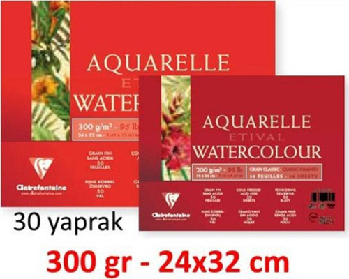 Etival Classic Suluboya Blok 24x32 Cm Uzun Kenarı Yapışkanlı 300 gr. 30 Yaprak