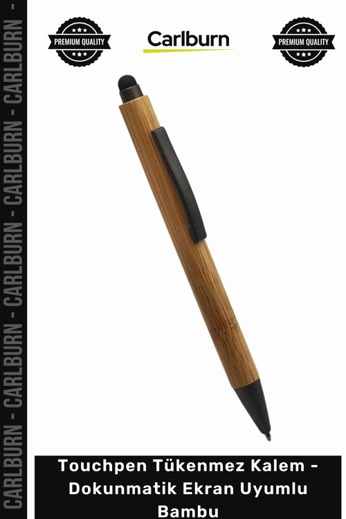 Özel Üretim Promosyon Logolu Lazer Baskı Touchpen Tükenmez Kalem Dokunmatik Ekran Uyumlu Bambu