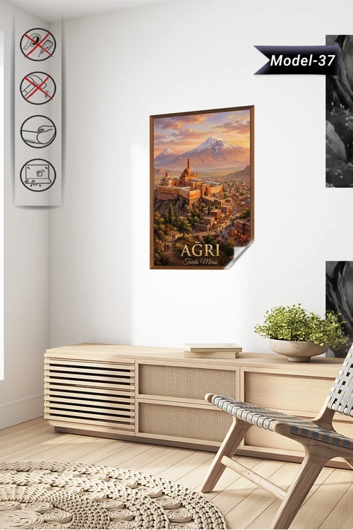 Türkiye İller Tablo - Poster Ağrı (Model-37)