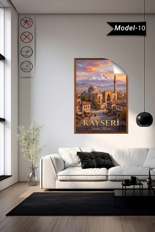 Türkiye İller Tablo - Poster Kayseri (Model-10)