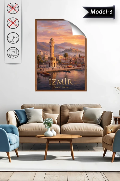 Türkiye İller Tablo - Poster İzmir (Model-3)