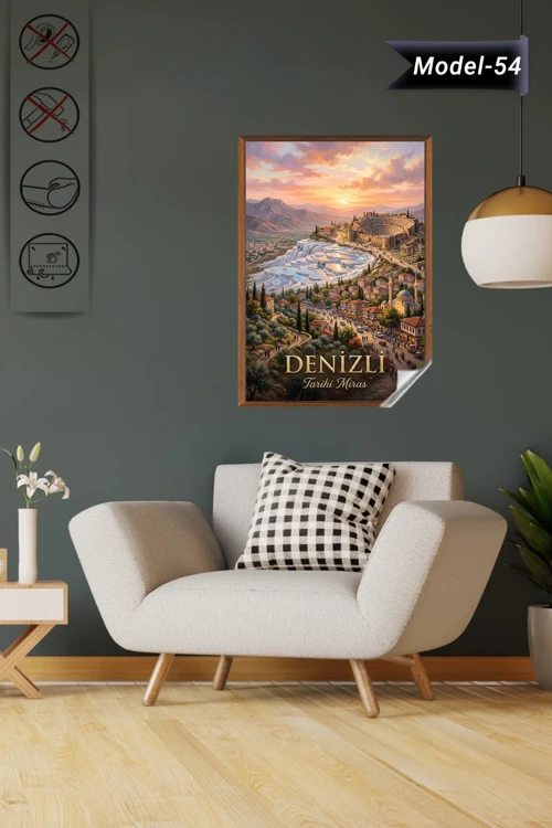 Türkiye İller Tablo - Poster Denizli (Model-54)
