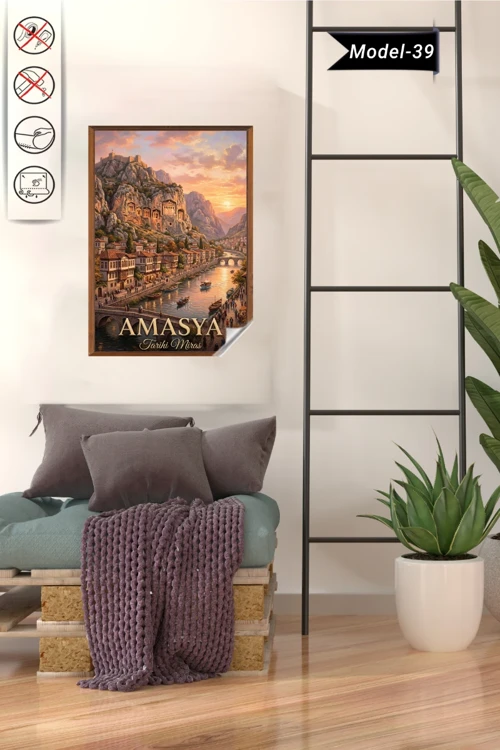 Türkiye İller Tablo - Poster Amasya (Model-39)