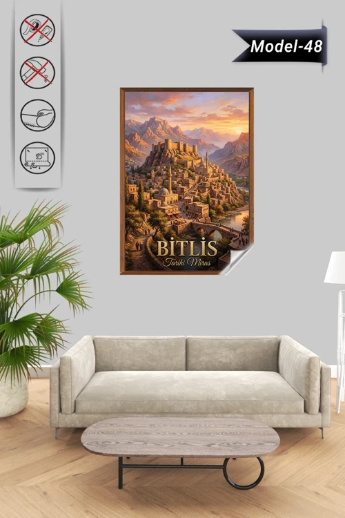 Türkiye İller Tablo - Poster Bitlis (Model-48)