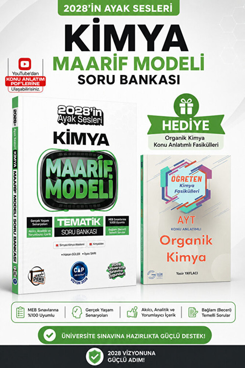 2028 MAARİF MODEL ÇAP KİMYA SORU BANKASI-ORGANİK KİMYA SORU BANKASI HEDİYELİ!!