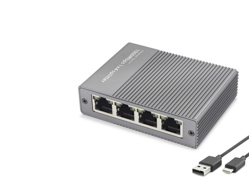 Gigabit Ethernet HUB Switch (5 Port, Type C, Güç Girişli, Gri - HDX1414)