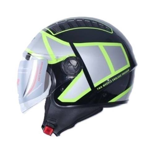 NCR 230 YARIM YAZLIK KASK SİYAH SARI GRAFİK ECE BELGELİ