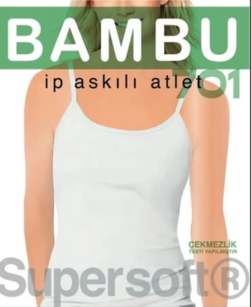 701 Kadın Bambu İp Askılı Atlet