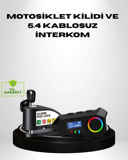 Motosiklet ve Günlük Kullanım İçin Bluetooth Hoparlör ve Disk Kilidi Seti
