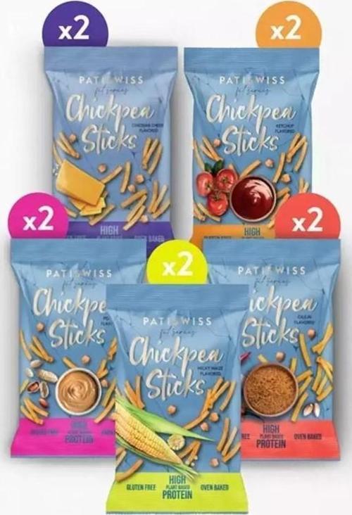 Karışık Çubuk Nohut Cips Seti 50 g x 10 Adet