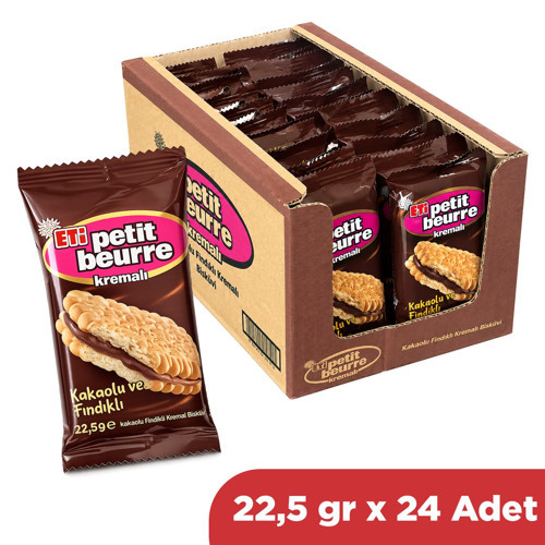 Kakaolu Fındık Kremalı Petibör Bisküvi 22,5 gr x 24 Adet