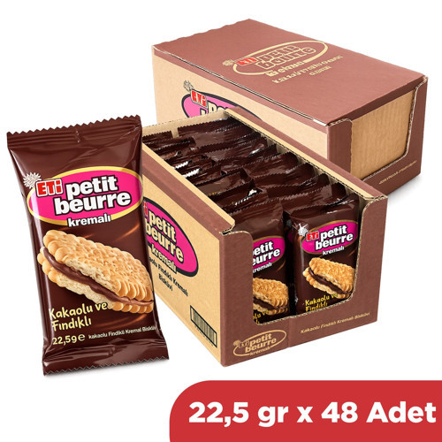 Kakaolu Fındık Kremalı Petibör Bisküvi 22,5 gr x 48 Adet