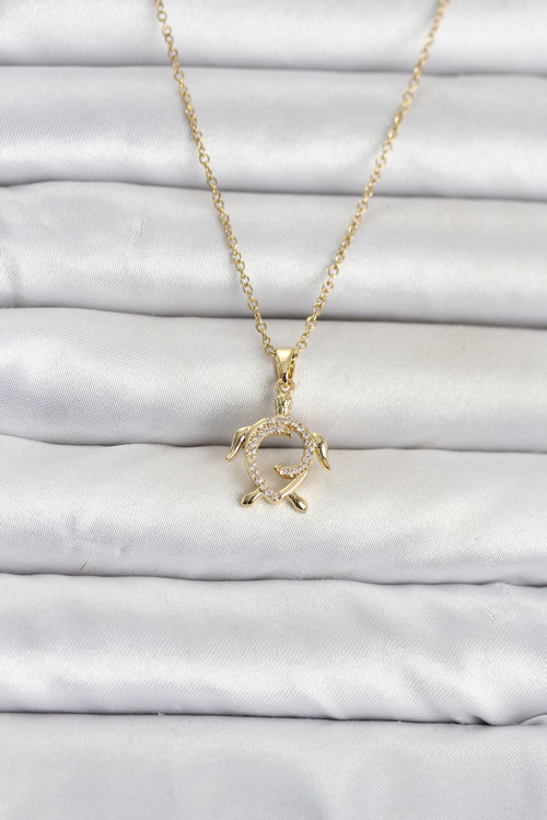 Gold Renk Caretta Caretta Kadın Kolye (316L Çelik)
