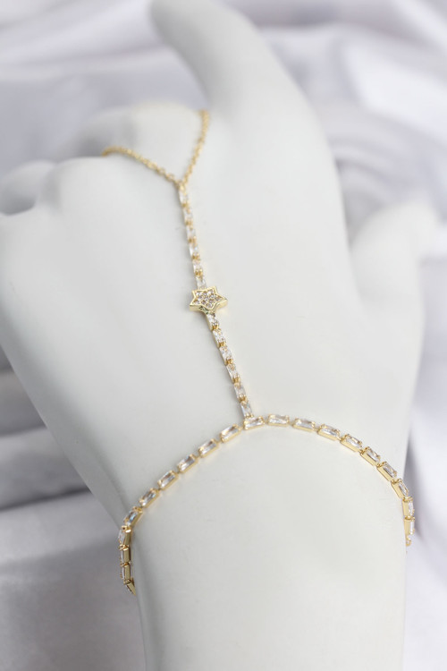 Pirinç Zirkon Taşlı Yıldız Şahmeran (Gold Renk)