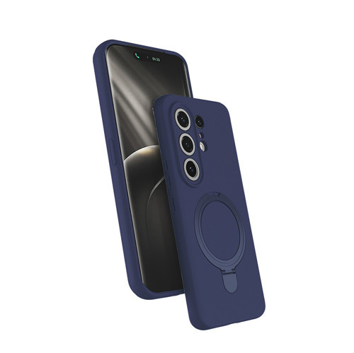 Tecno Camon 50 Pro Kılıf M-safe Şarj Özellikli Standlı MKST Samara Kapak - Lacivert