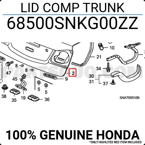 Honda Civic 2006-2010 Bagaj Kapağı Sedan (Oem No: 68500Snkg00Zz)