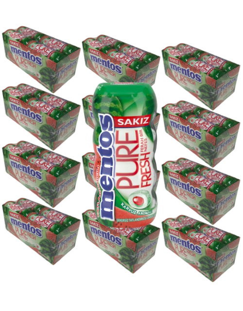 Pure Fresh Karpuz Aromalı Şekersiz Tatlandırıcılı Draje Sakız 30 GR X 12 Adet X 12 Adet