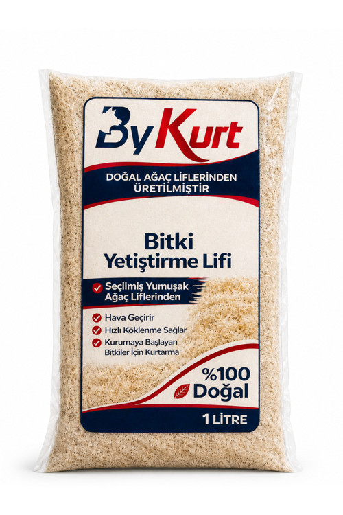 Bitki Yetiştirme Lifi 1 Litre Doğal Ağaç Liflerinden Üretilmiş Saksı, Orkide, Fide ve Tohum Çimlendirme İçin Bitki Bakım Lifi