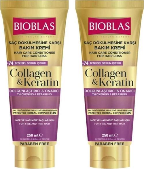 Collagen Ve Keratin Saç Dökülmesine Karşı Saç Bakım Kremi 250 Ml 2 Adet