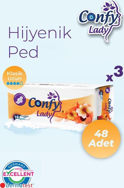 Hijyenik Ped Classic Uzun Gün 16 lı Paket x 3 Adet