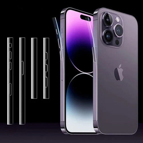 ALLY iPhone 15 Pro Hidrojel Hayalet Yan Alt Üst Kaplama Koruyucu Film-(5775)