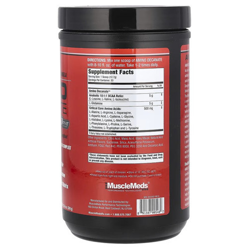 Amino Decanate 10:1:1 BCAA Glutamin EAAs Muscle Recovery 360 Gr