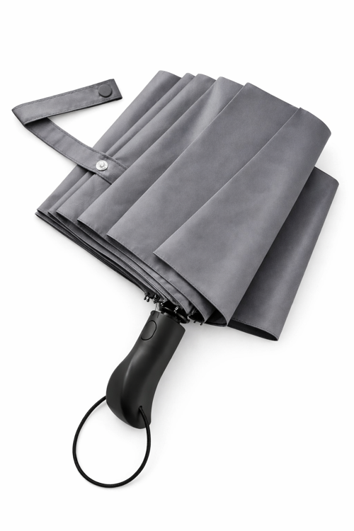 Ergonomik Saplı 10 Telli Otomatik Şemsiye Gri