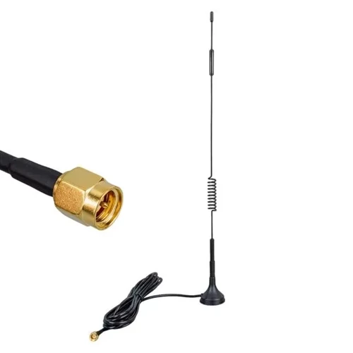 Pm-19638 4G/Lte 5Dbi Yaylı Modem Router Wifi Adaptör Anteni (3 Metre Kablo - 30 Cm Uzunluk)