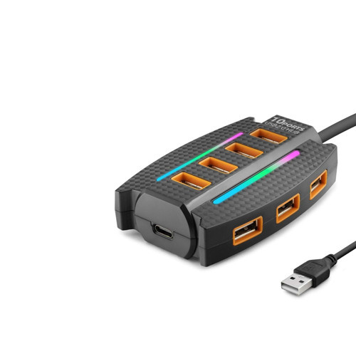Usb Rgb Hub 10 Port 480 Mbps 1.2 M Siyah Hdx7036