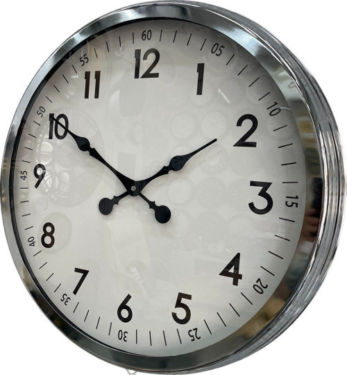 Zentime Krom Zarif 60 Cm Metal Duvar Saati