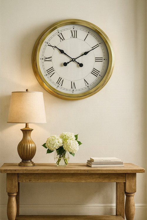 Zentime 60 Cm Gold Lüks Duvar Saati
