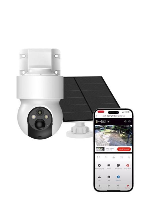 Akıllı Güneş Enerjili Güvenlik Kamerası Hareket Takibi Ip65 Led Gece Görüşlü Dış Mekan Kamera X7262
