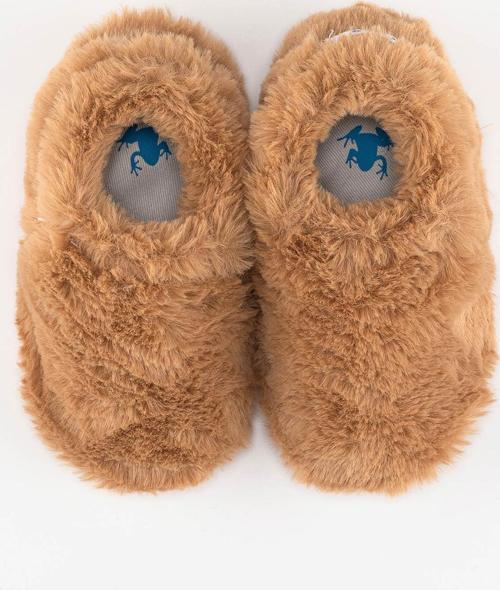 Furry Furry Kestane Kahverengi Kürk Barefoot Patik
