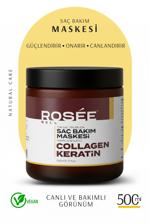 Kolajen ve Keratin Saç Bakım Maskesi Onarıcı Repair Kolajen Saç Maskesi 500 ml