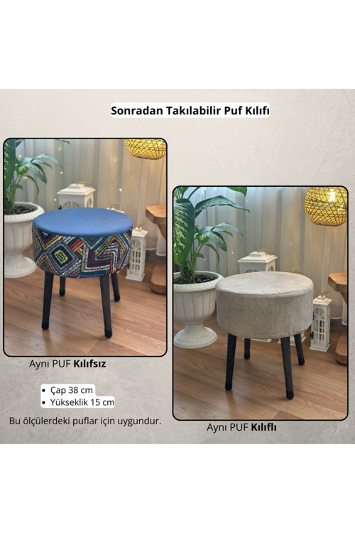 Sonradan Takılabilen Puf Kılıfı – El Yapımı, Çıkarılabilir ve Yıkanabilir