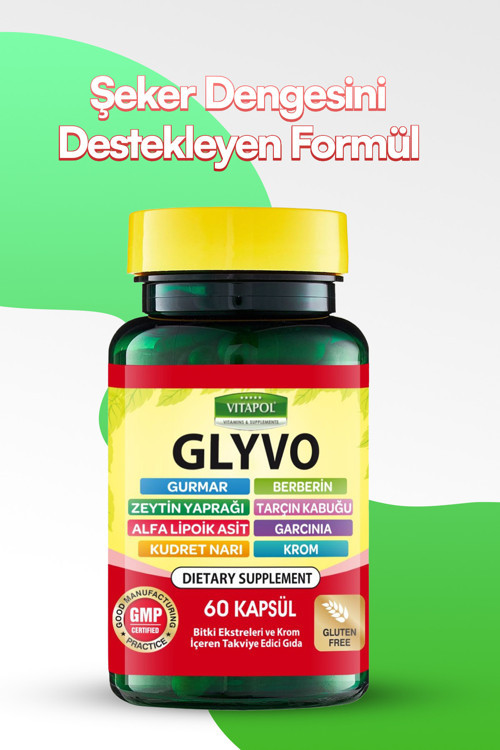 Glyvo Berberin,Krom Pikolinat,Tarçın,Garcinia, Bitki Ekstreleri 60 Kapsül Tatlı İsteği Azaltma Desteği