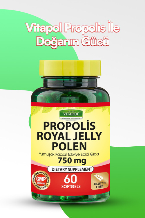 Propolis Royal Jelly Polen 60 Yumuşak Kapsül