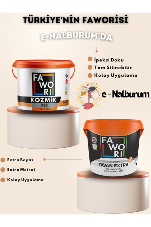 Kozmik Silinebilir-Parlak-Yüksek Kapatıcı İç Cephe Boyası15L+ Tavan 17.5kg