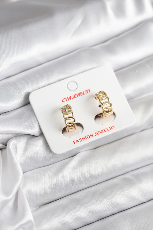 14K Gold Renk Kaplama Samanyolu Model CM Kadın Küpe 5886