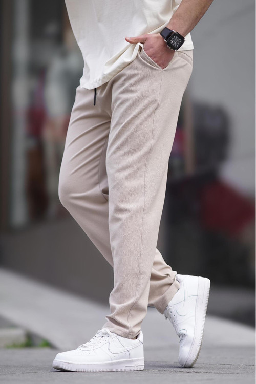 Bej Düz Paça Erkek Pantolon 6535