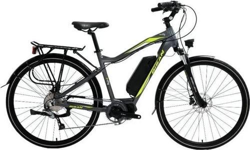 E-CITY ELEKTRİKLİ ERKEK ŞEHİR BİSİKLETİ 48CM HD 28 JANT 9 VİTES GRİ YEŞİL