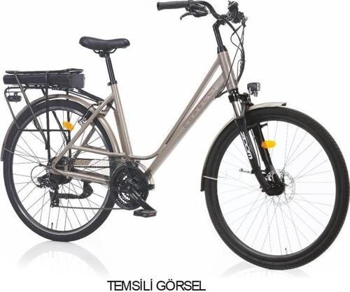 CABEN ELEKTRİKLİ KADIN ŞEHİR BİSİKLETİ 48CM MD 28 JANT 21 VİTES METALLIC LIGHT BLUE