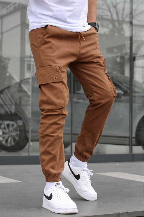 Camel Dar Paça Kargo Cep Erkek Pantolon 5647