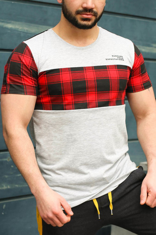 Erkek Gri T-Shirt - 3004
